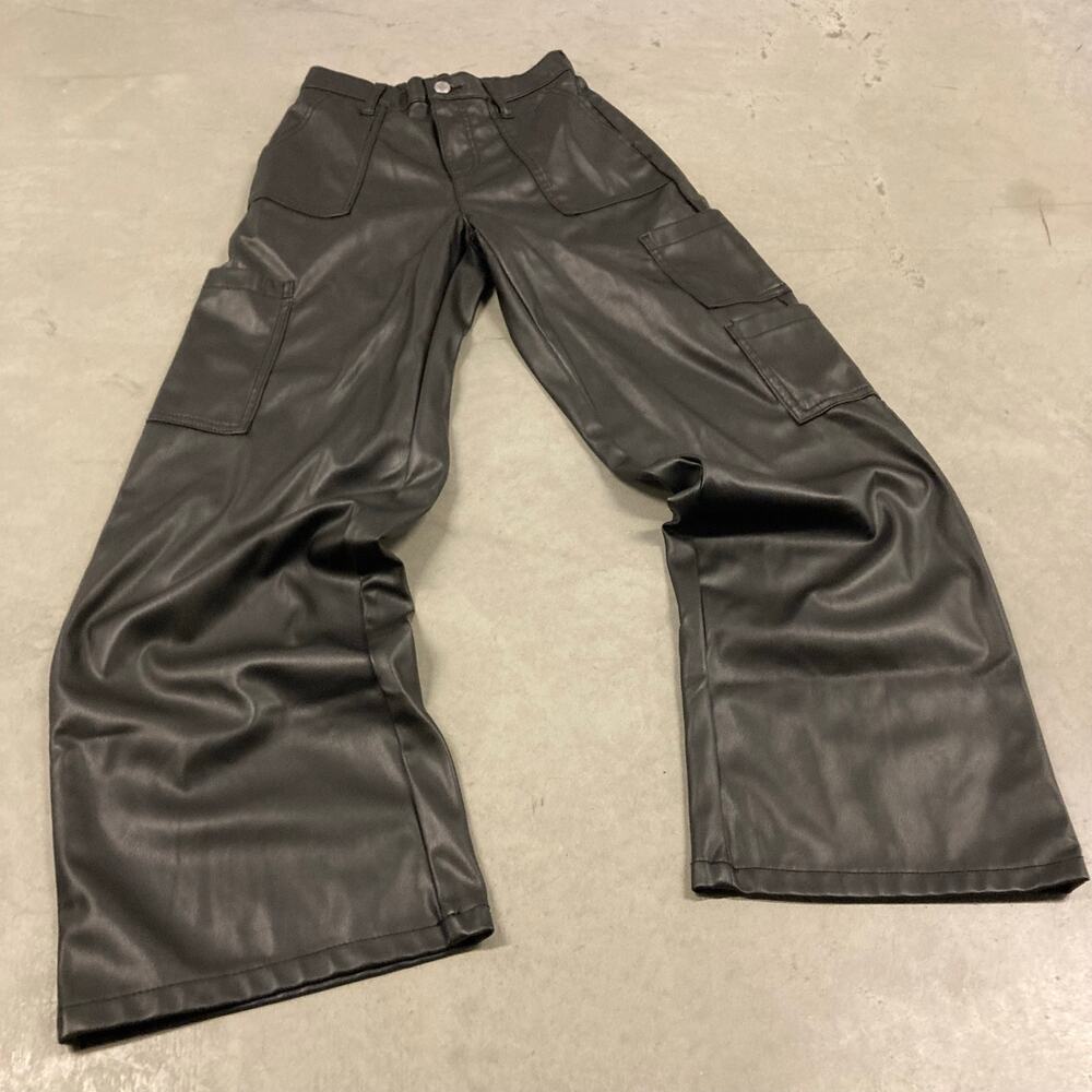vintage y2k leather no boundaries baggy cargo pants 24x30